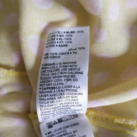 Amazon Essentials Womens Yellow Round Neck Polka Dot Midi A-Line Dress Size M - Picture 8 of 8